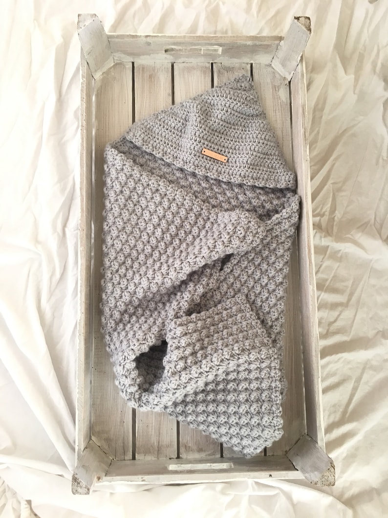Crochet Baby Wrap Blanket With Cape Unisex Bedding Nursery Etsy