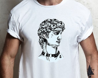 Michelangelo David T-shirt, modern gay David, perfect gift for Gay, cool T-shirt, Gay Pride Shirt, LGBTQ Clothing