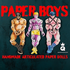 PAPER BOYS - Bambole di carta gay articolate, da collezione. Fatti a mano, maturi 18+, ragazzi carini e attraenti da regalare a chi ama i ragazzi