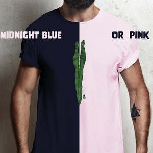 PHILODENDRON SPIRITUS SANCTI, unisex 100% cotton pink and midnight blue, plant lovers gift ideas