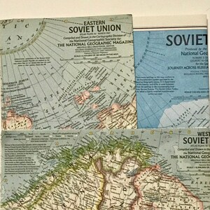 May include: A vintage map of the Eastern Soviet Union, showing the Arctic Ocean, Siberia, and the Ural Mountains. The map is printed on a light blue background with brown, green, and red lines and text. The map is titled "Eastern Soviet Union" and is dated March 1940. The map is from the National Geographic Society.