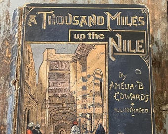 A Thousand Miles Up the Nile. Amelia Edwards. 1889. Gift for History Buff. Egyptian History. Egypt History. Antique World History.