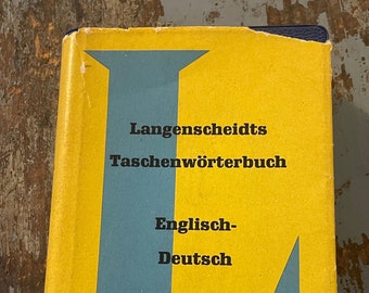 Langenscheidt's Pocket Dictionary of the English and German Languages. 1956. English-German. Learn German. German Student. German Dictionary