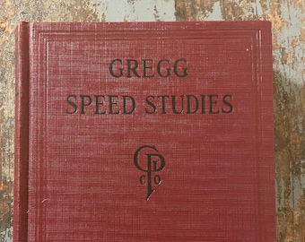 Stenographer, Stenography. Gregg Speed Studies. 1929. Antique Business Book. Old Books. Antique Office Decor. Secretary Gift.