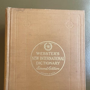 Webster&#39;s New International Dictionary of the English Language. 1954. 2nd Edition. Unabridged. Gift for Writer, Student, Researcher, Teacher
