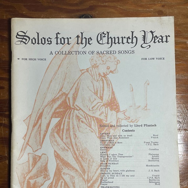 Sacred Music Solos. Church Year Solos. Sacred Songbooks. Church Music. Gospel Music. Antique Religious Music. Piano Music. Vocal Score