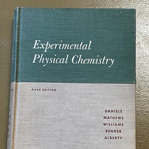 Experimental Physical Chemistry. 5th Edition. 1956. College Chemistry Textbook. Science Gift. Science Nerd. Chemistry Gift.