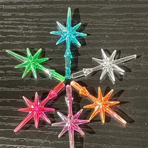 2 Small Ceramic Christmas Tree Stars. Star Tree Topper. Snowflake/Starburst Mini Star for Ceramic Christmas Tree.