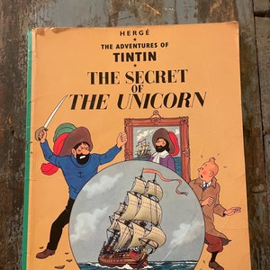 The Adventures of Tintin. Herge. The Secret of the Unicorn. 1976. Vintage Tintin Book. Old Children&#39;s Books.