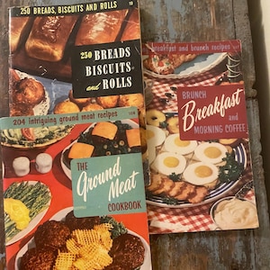 Culinary Institute Booklets. Breakfast, Breads, Ground Meat Cookbook. Vintage Cookbook. 1950s Recipe Booklet. Retro Gift for Cook. Cooking.