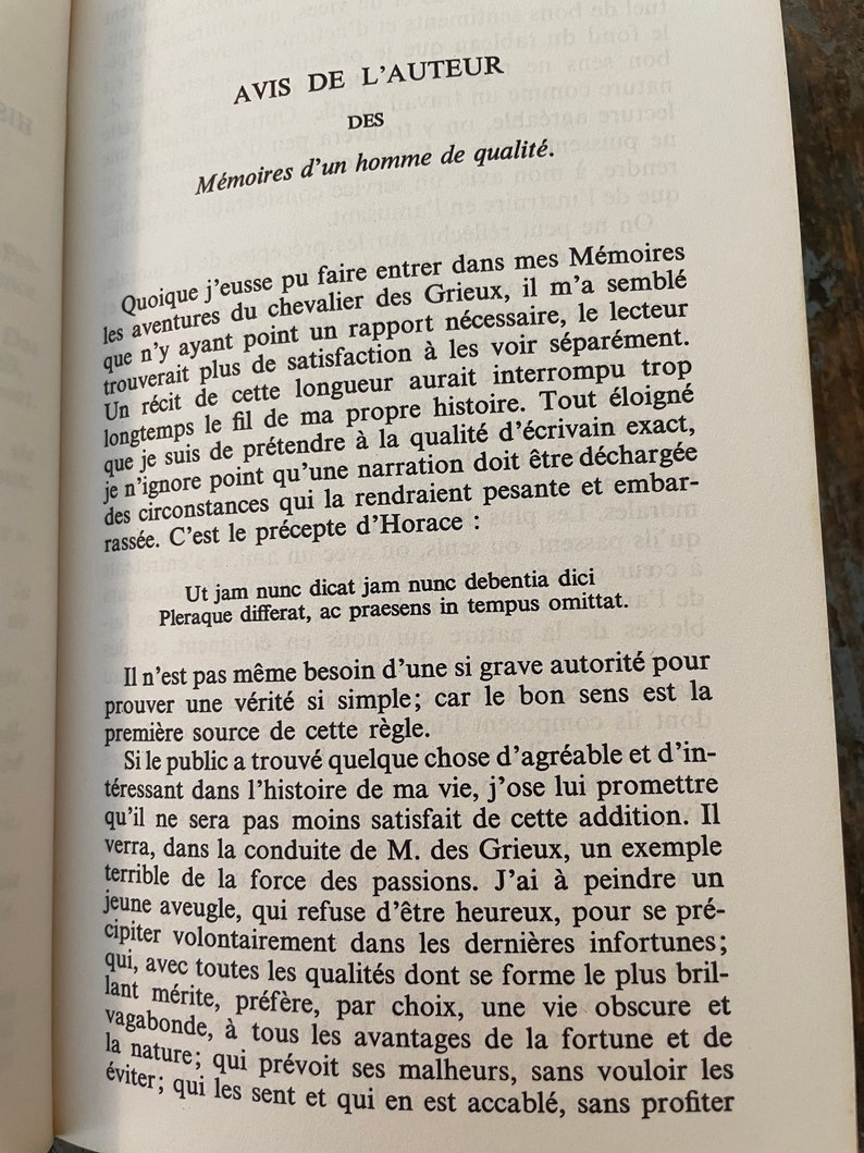 Histoire du Chevalier des Grieux et de Manon Lescaut. Prevost D'Exiles. 1967. French Literature. In French. French Teacher. French Novel. image 3