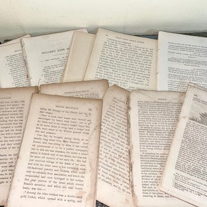 100+ Destash Book Paper. Antique Book Pages. Aged Paper. Old Book Pages. Antique Craft Paper. Paper for Crafts, Scrapbooking, Collage.