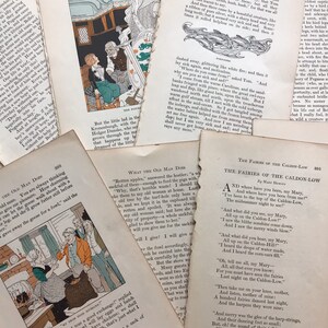 25 Antique Children&#39;s Book Pages for Crafts. Vintage Book Paper. Antique Book Pages. 1920s. Vintage Book Paper. Children&#39;s Illustrations.
