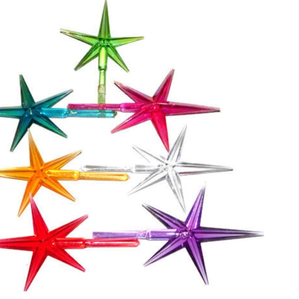 Large Ceramic Christmas Tree Stars.  Replacement Star. Aqua, BLUE, Clear, Green, Orange, Pink, Purple, Red. Large Modern Star.