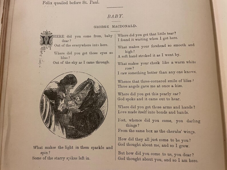 Gems for the Fireside. Literary Treasures. 1882. Antique Poetry Book. Book of Poems. Victorian Poetry. Poetry Prose Anthology. image 4
