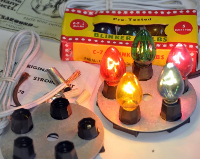 Vintage Ceramic Tree Lighting Kit. Ceramic Tree Cord With Switch. Strobelights for Ceramic Tree