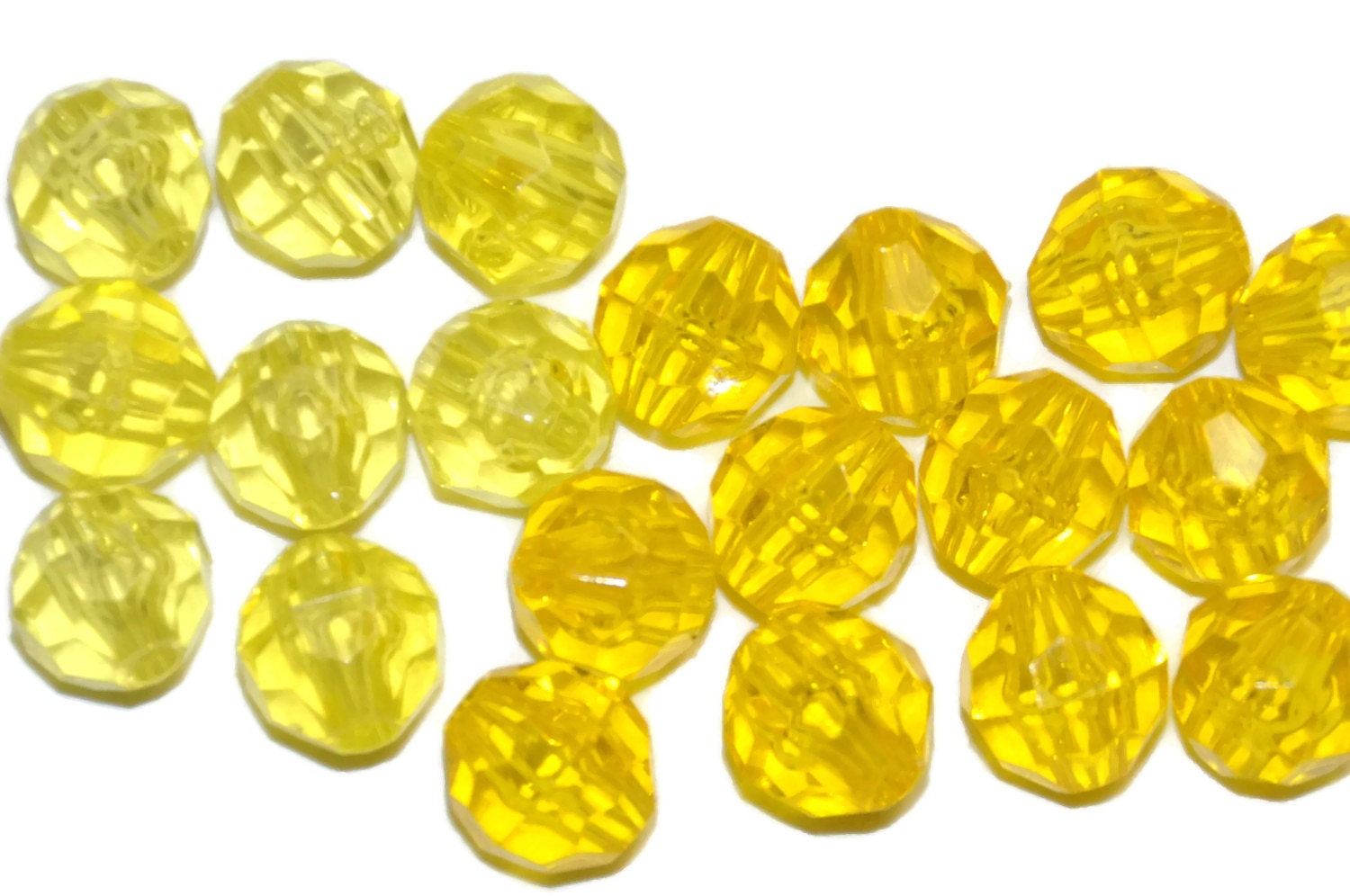 6mm Yellow Beads. 6mm Faceted Yellow Plastic Beads. Plastic Etsy