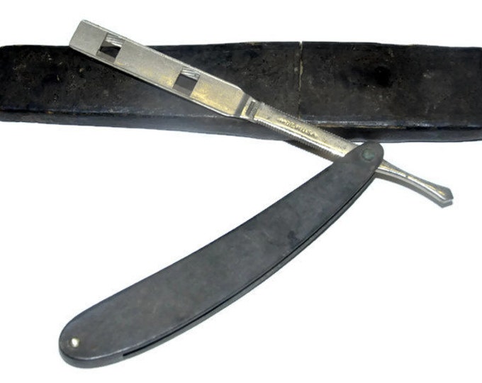 Antique Straight Edge Razor With Leather Box. Old Razor. Etsy