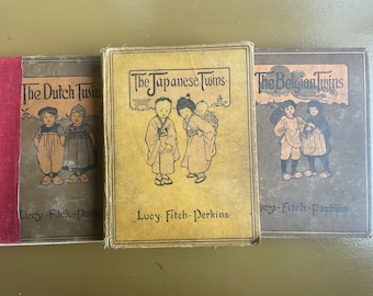 Japanese Twins. Belgian Twins. Dutch Twins. Lucy  Perkins. Antique Children's Stories. Children's Story About Japan, Belgium, Netherlands.