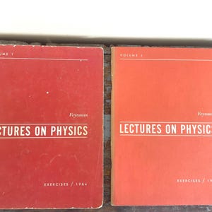 Feynman. Lectures on Physics Exercises. Volume 1 and 2. 1964. Physicist. Gift for Science Nerd. Physics Book. Vintage Science Textbook.