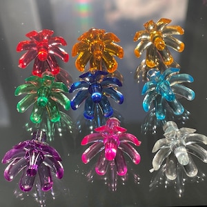 30 Ceramic Christmas Tree Flower Blossom Bulbs. Multi-Colored, Orange, Purple, Gold. Ceramic Christmas Tree Bulbs. Replacement Bulbs.