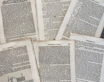 30 Science-Themed Book Pages. Antique Science Pages. Vintage Book Paper. Aged Paper. Antique Illustrations. Paper Crafts. Antique Paper.