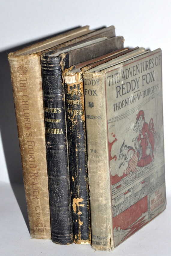 Old School Books. Antique Book Collection. Book Decor. Stack Etsy