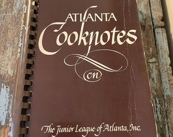 Atlanta Cooknotes. Junior League of Atlanta. 1983. Southern Cookbook.  Cooking Gift. Vintage Georgia Cookbook.