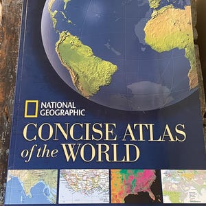 National Geographic Concise Atlas of the World. World Maps. Vintage Atlas. Book of Maps. Vintage World Atlas. Geography Gift. Geographer.