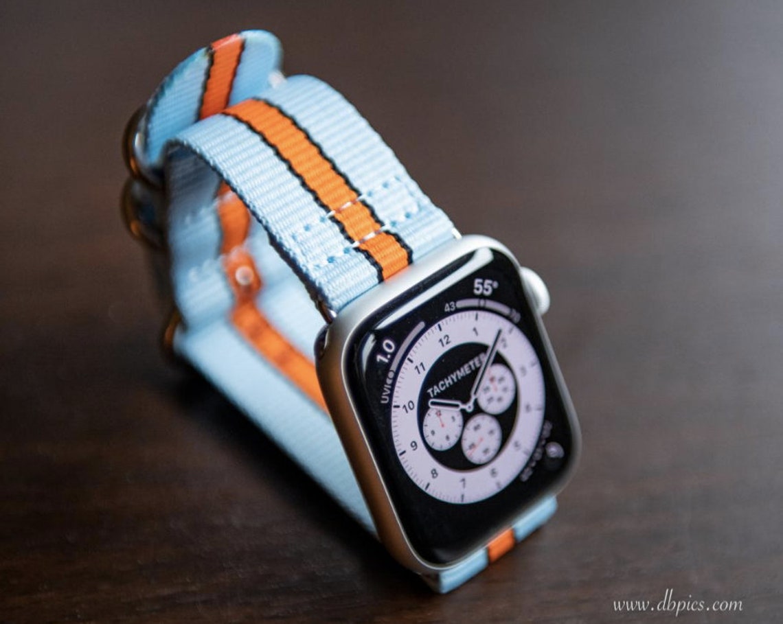 APPLE Watch Strap GULF Racing SILVER Fits All Series With Etsy