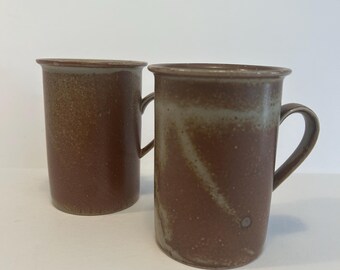 Dansk Stoneware Mugs Set of 2 Brown