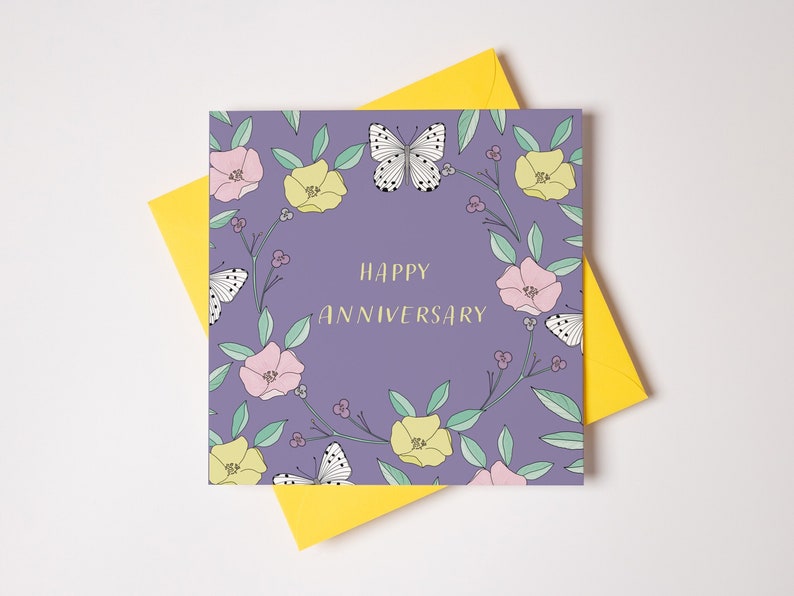 Anniversary card, wedding anniversary, wife anniversary, mum and dad anniversary, friend anniversary, paper anniversary, first anniversary image 1