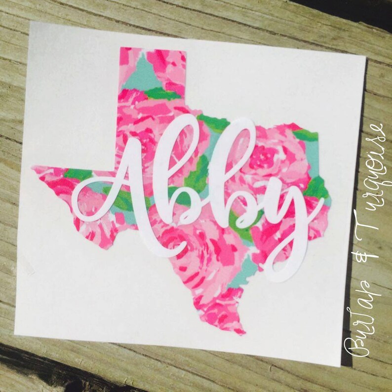 Texas With Personalized Name Decal Texas Decal Etsy