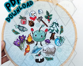 PDF descargable - Patrón y curso de bordado a mano "Tundra congelada"
