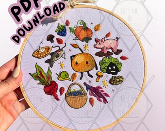 PDF descargable: Patrón y curso de bordado a mano "Acogedor Otoño".
