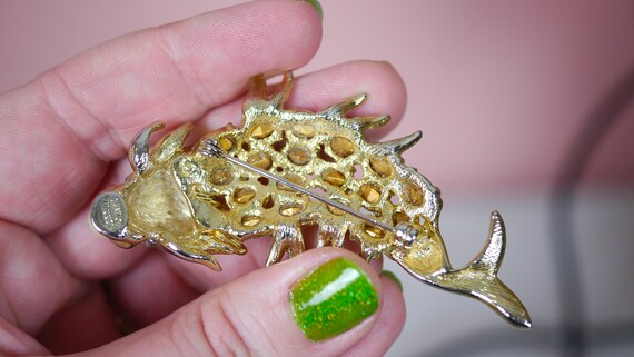 Kenneth Jay Lane Dolphin Brooch KJL - image 3