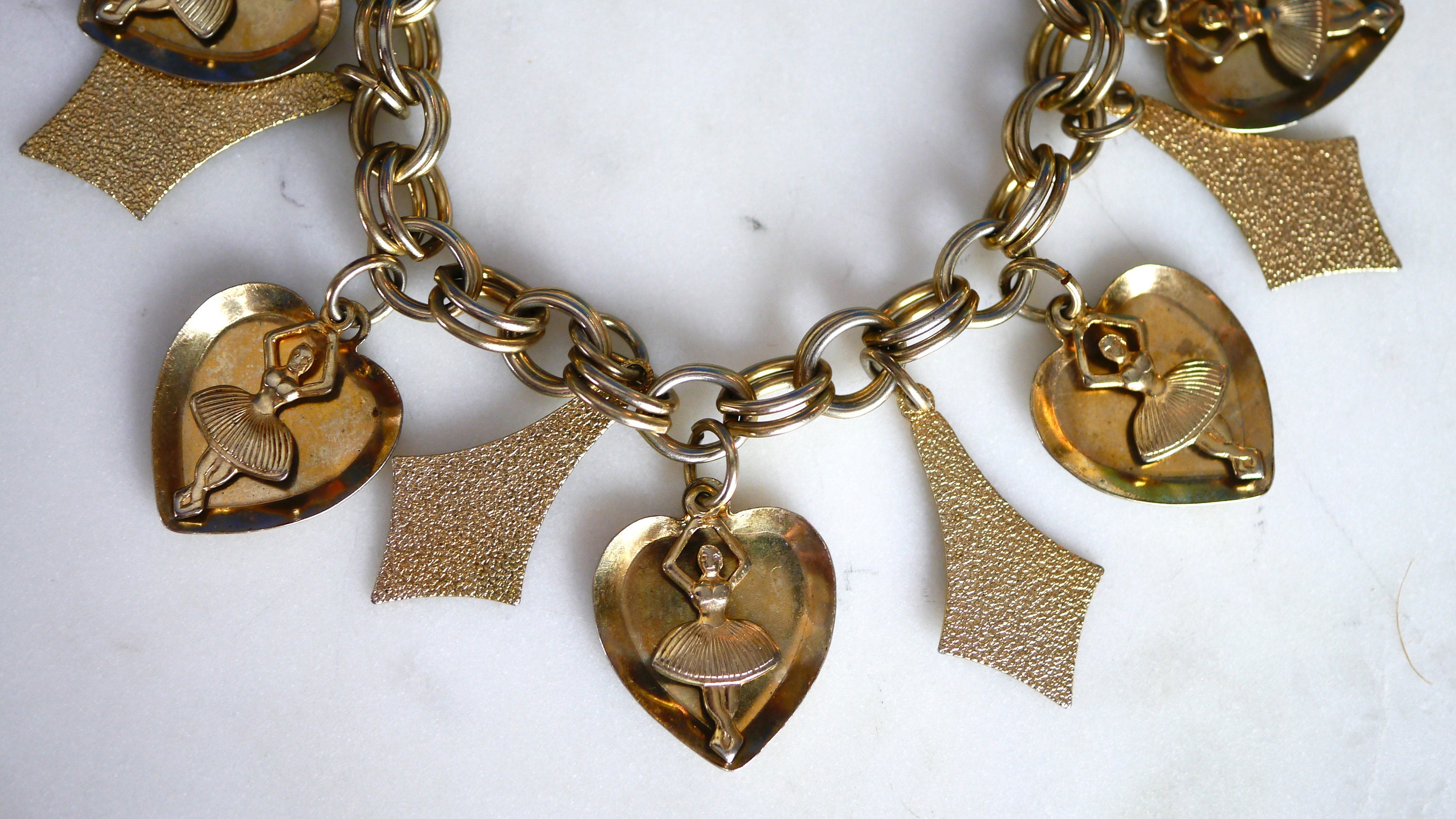 Midcentury Atomic Style Jewelry Vintage Necklace Gold Tone Metal
