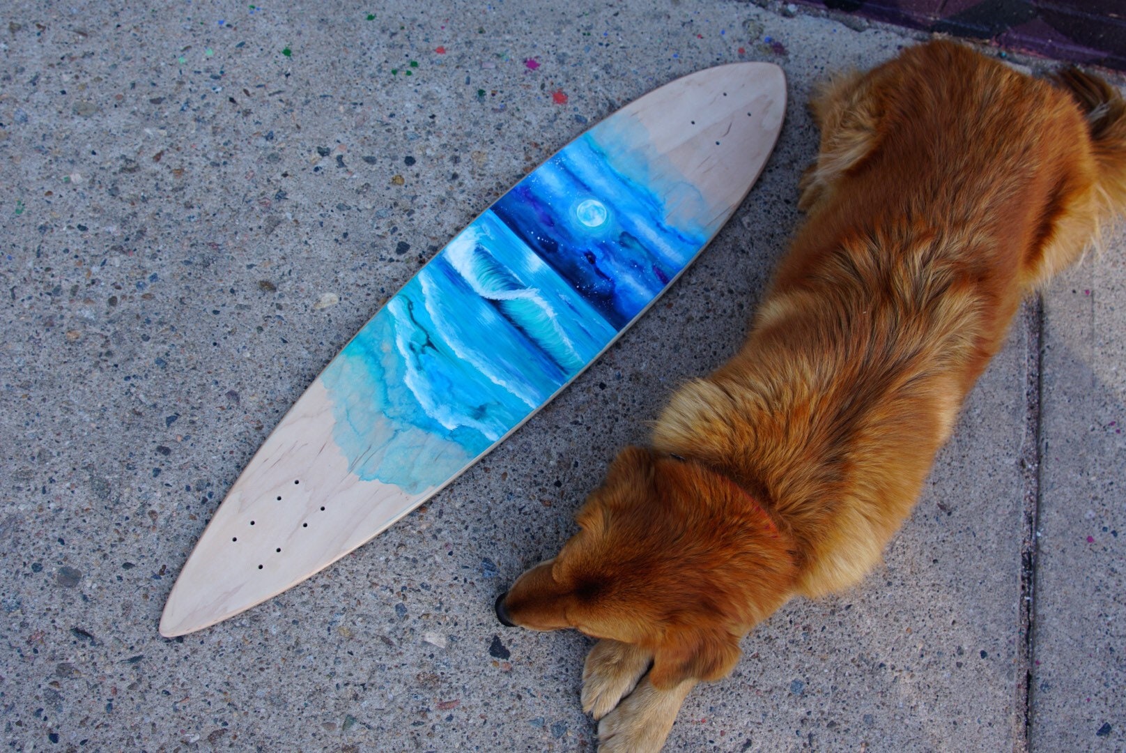 Custom Hand Painted Longboard Deck Your Very Own One of a Etsy