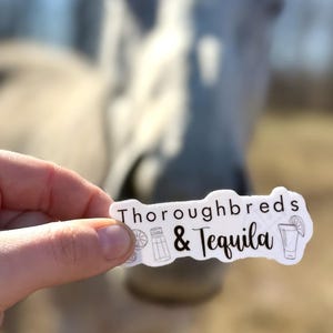 Thoroughbreds & Tequila Equestrian Classic Sticker | Equestrian’s Favorite Things Sticker