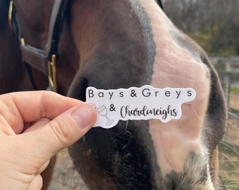 Bays, Greys, & Chardoneighs Equestrian Classic Sticker | Equestrian’s Favorite Things Sticker