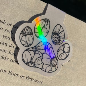 Floral Paw Print Magnetic Bookmark | Dog Lover Bookmark