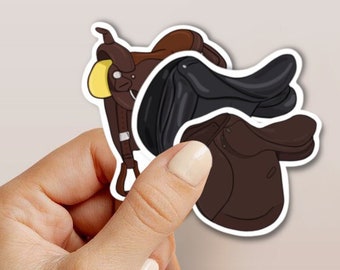 Equestrian Saddle Sticker: Huntseat, Dressage, Western Styles