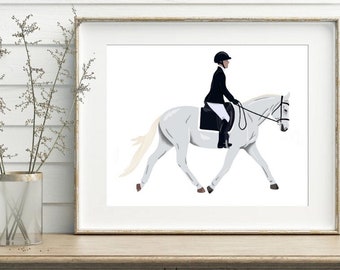 Custom Color Block Horse or Pet Portrait | Art Print | Commission Artwork