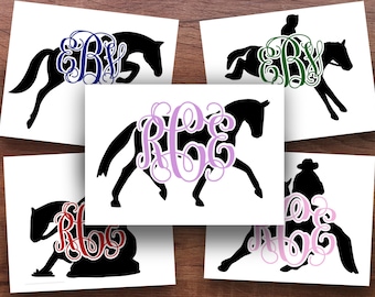 Equestrian Discipline Vinyl Decal Two-Tone Monogram