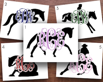 Equestrian Discipline Vinyl Decal Two-Tone Monogram
