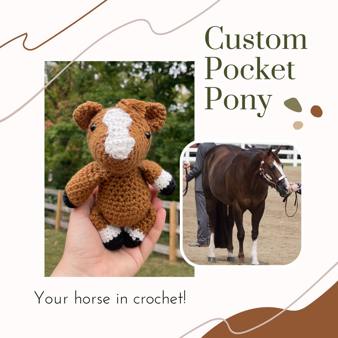 Custom Crochet Pocket Pony Crochet Horse Keychain Custom Etsy