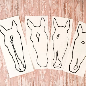 Original Line Art Collection Custom Vinyl Sticker | Custom Horse Head Vinyl Sticker | Horse Head Outline