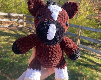 Custom Crochet Plush Pony: Chenille Amigurumi Horse