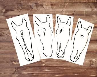 Custom Horse Head Vinyl Sticker: Original Line Art Decal