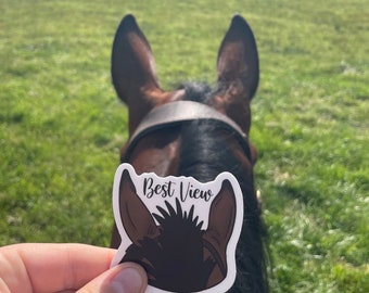 Between the Ears Phrases Waterproof Sticker | Best View | Happy Place